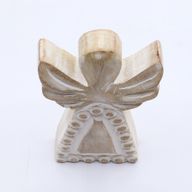 Mango Houten Engel - Whitewash - 13cm