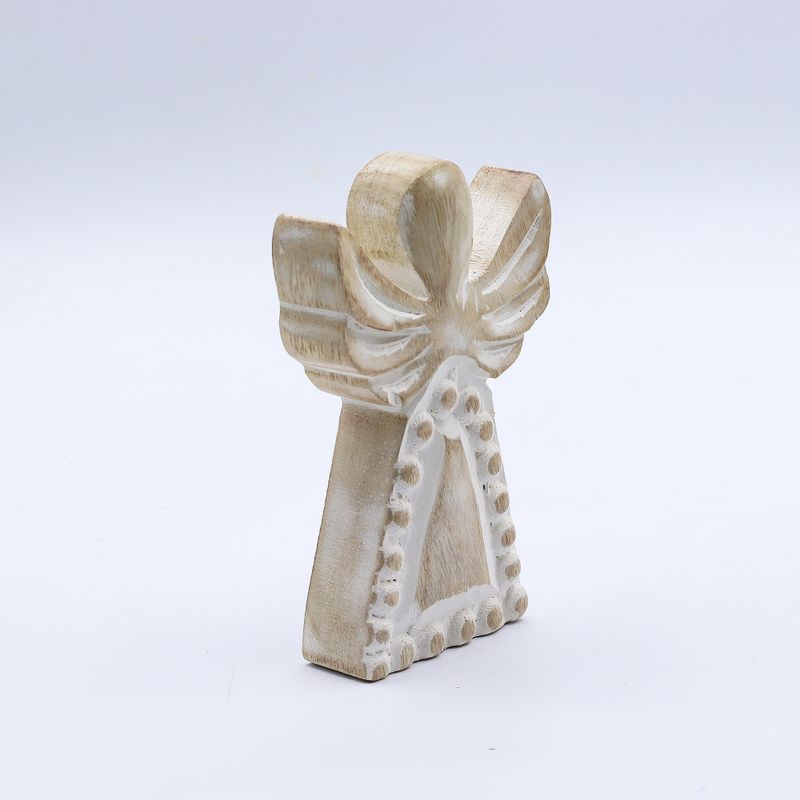 Mango Houten Engel - Whitewash - 13cm