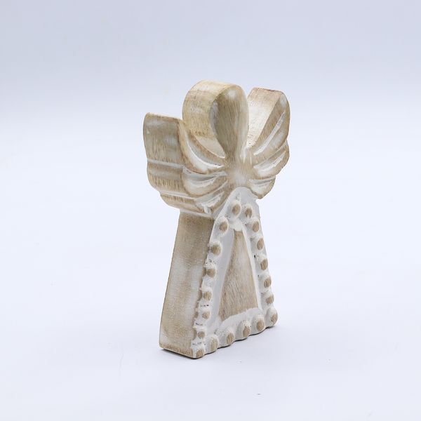 Mango Houten Engel - Whitewash - 13cm