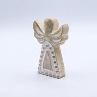 Mango Houten Engel - Whitewash - 13cm