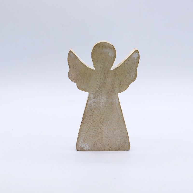 Mango Houten Engel - Whitewash - 13cm