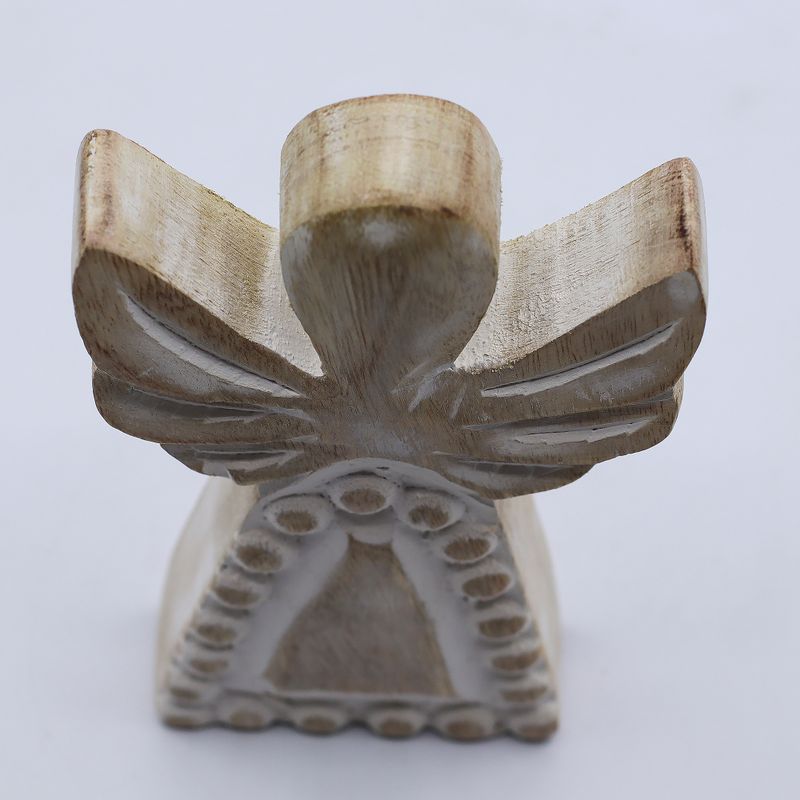 Mango Houten Engel - Whitewash - 13cm