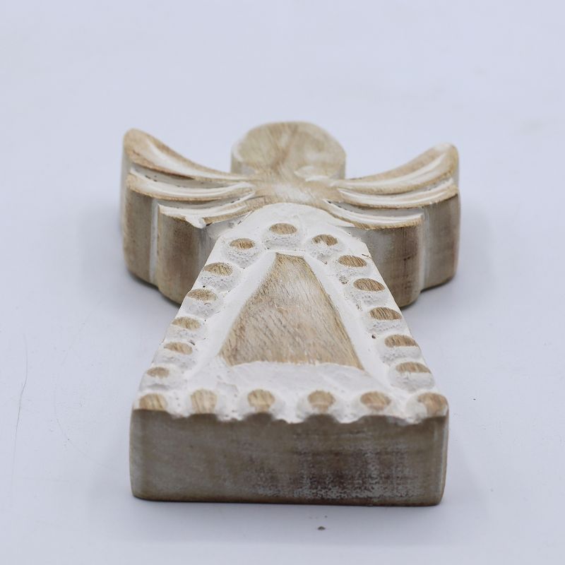 Mango Houten Engel - Whitewash - 13cm