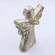 Mango Houten Engel - Whitewash met Ster Uitsnede - 18cm