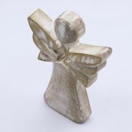 Mango Houten Engel - Whitewash met Ster Uitsnede - 18cm