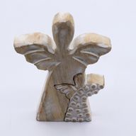 Mango Houten Engel in Engel - Whitewash - 15cm