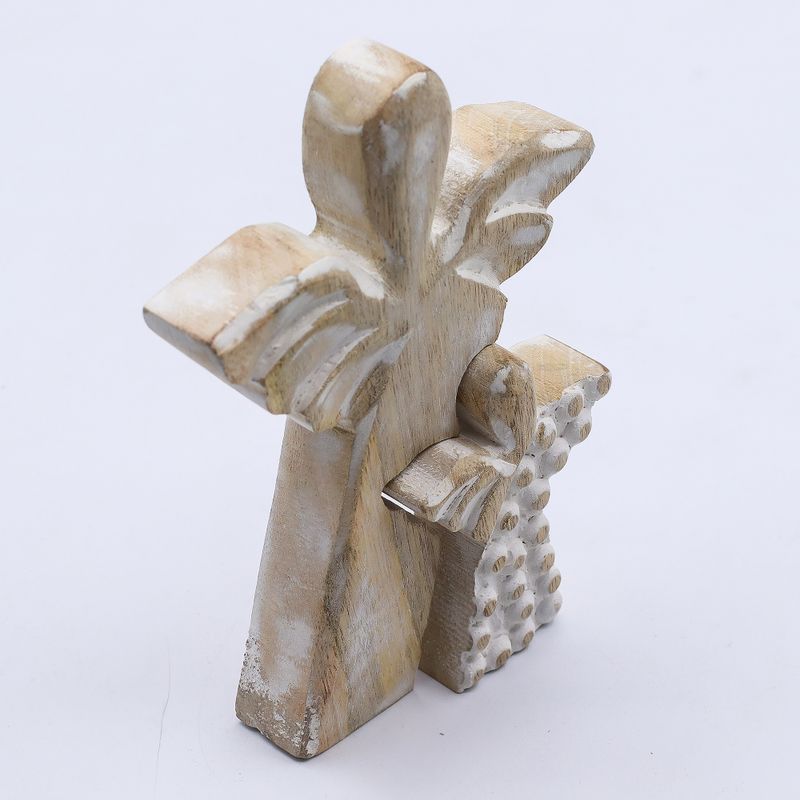 Mango Houten Engel in Engel - Whitewash - 15cm