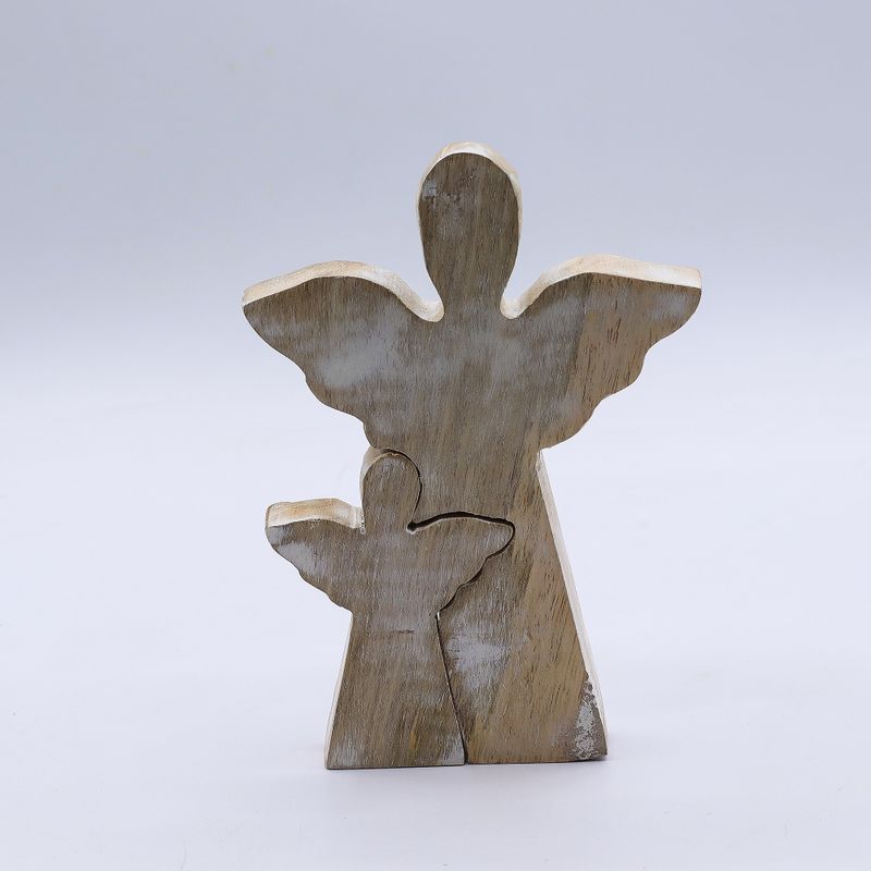 Mango Houten Engel in Engel - Whitewash - 15cm