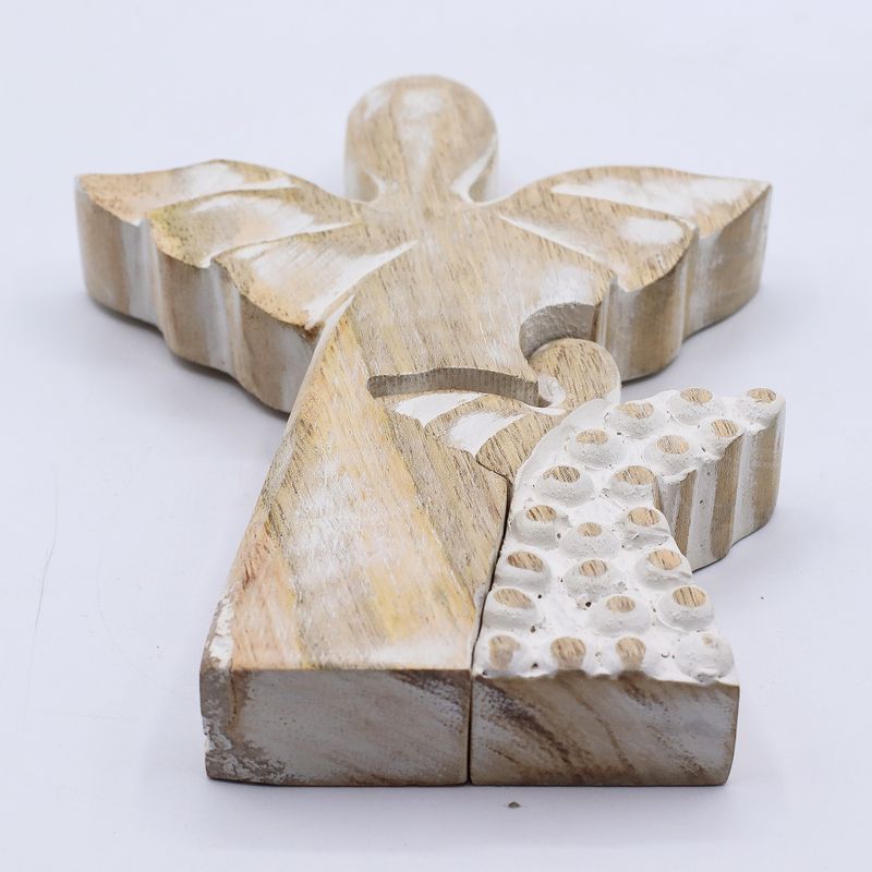 Mango Houten Engel in Engel - Whitewash - 15cm