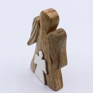 Mango Houten Engel in Engel - Witte Emaille - 15cm