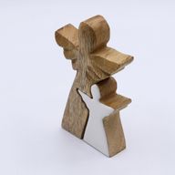 Mango Houten Engel in Engel - Witte Emaille - 15cm