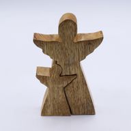 Mango Houten Engel in Engel - Witte Emaille - 15cm
