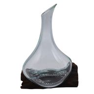 Gesmolten Glas Mini Karaf op Hout