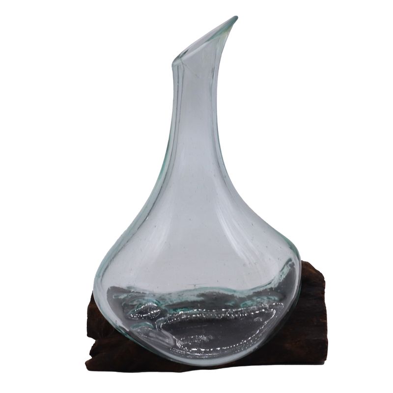 Gesmolten Glas Mini Karaf op Hout