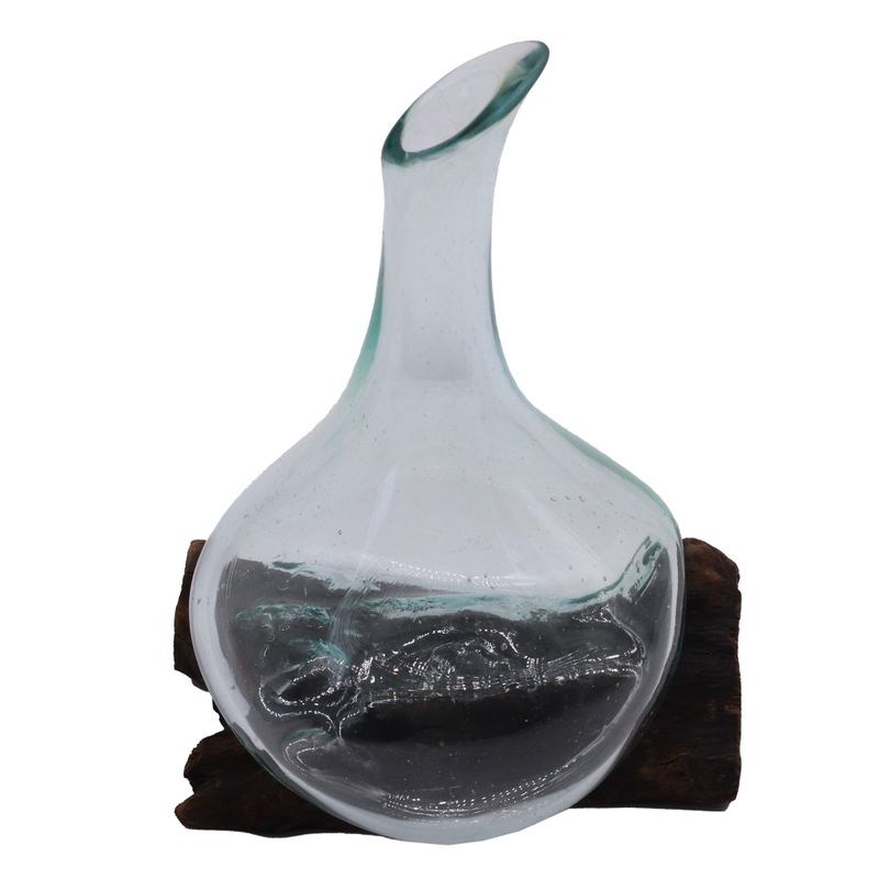 Gesmolten Glas Mini Karaf op Hout
