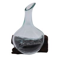 Gesmolten Glas Mini Karaf op Hout