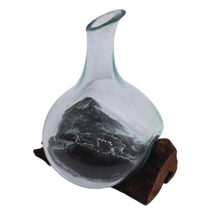Gesmolten Glas Mini Karaf op Hout