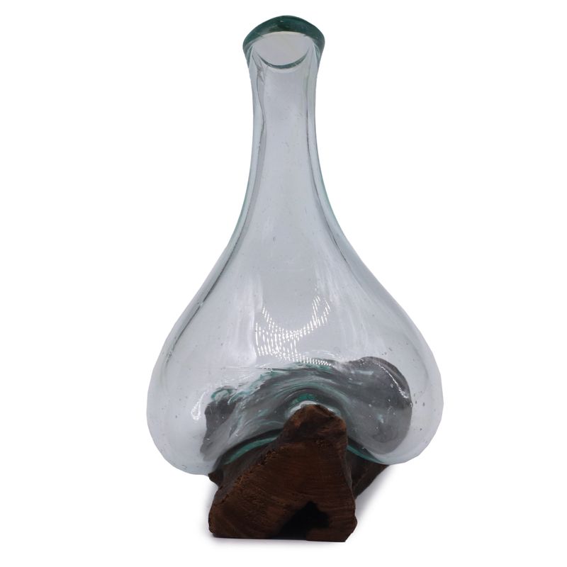 Gesmolten Glas Mini Karaf op Hout