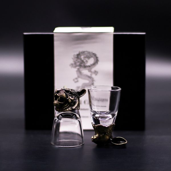 Ondersteboven Shotglazen (50 ml) – Mystieke Wezens – Antiek Brons