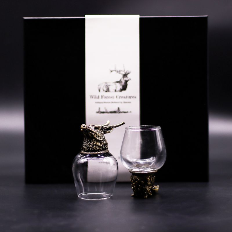Ondersteboven Glazen (100 ml) – Wilde Boswezens – Antiek Brons