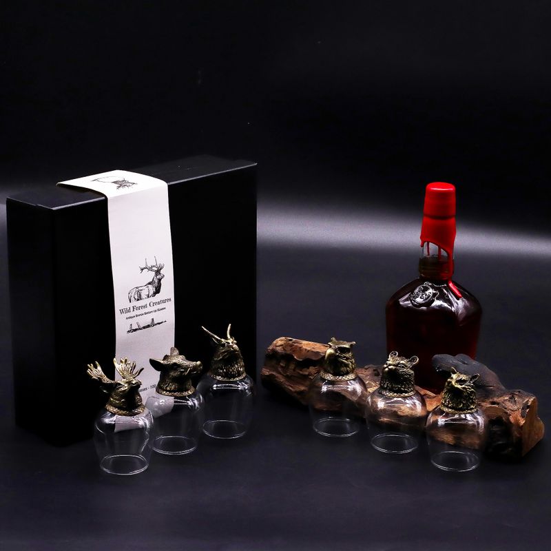 Ondersteboven Glazen (100 ml) – Wilde Boswezens – Antiek Brons