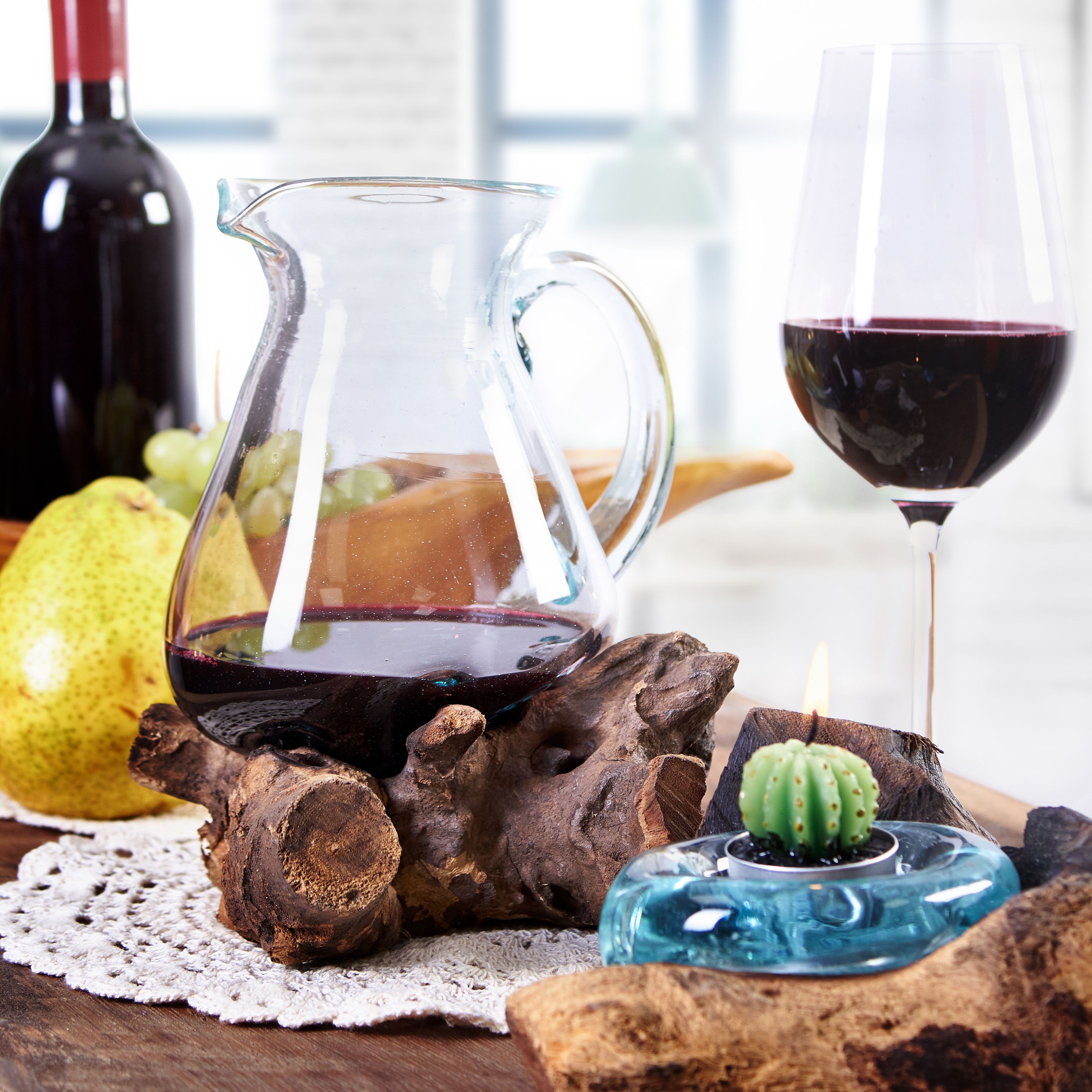 Gesmolten Glas op Hout