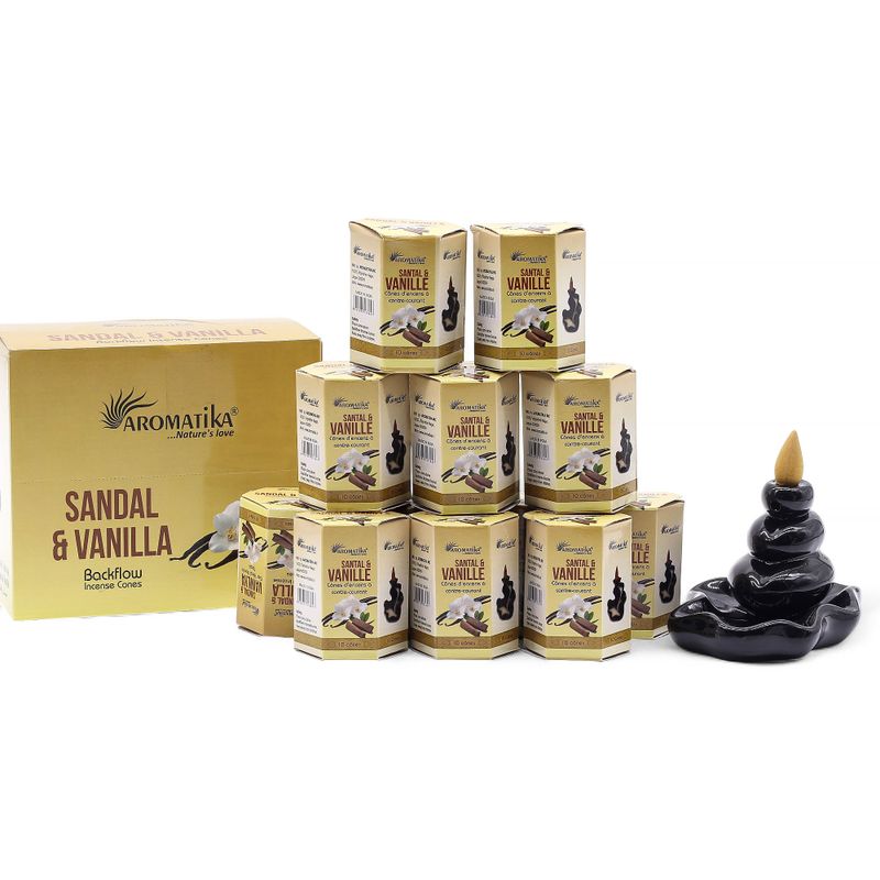 Pak van 10 Masala Terugstroom Wierook - Sandelhout & Vanille