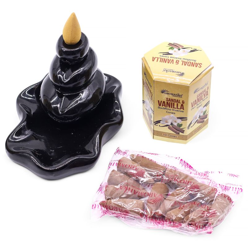 Pak van 10 Masala Terugstroom Wierook - Sandelhout & Vanille