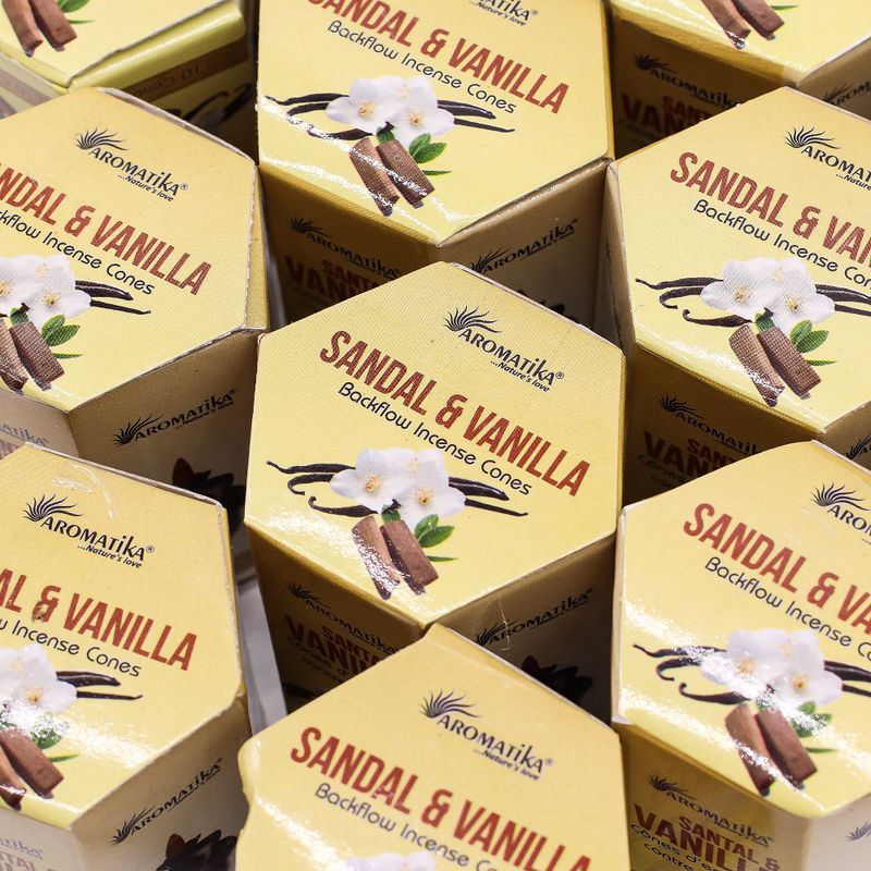 Pak van 10 Masala Terugstroom Wierook - Sandelhout & Vanille