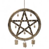 Indiase Klokken – IJzeren Pentagon met Koeienbellen – 25x49cm