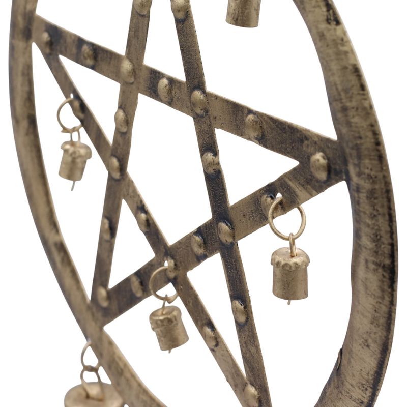 Indiase Klokken – IJzeren Pentagon met Koeienbellen – 25x49cm