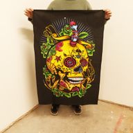 Katoenen Wanddecoratie (70x110cm) - Doodshoofd van de Doden