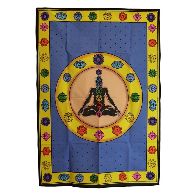 Katoenen Wanddecoratie (70x110cm) - Chakra Levendig