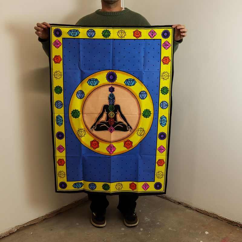 Katoenen Wanddecoratie (70x110cm) - Chakra Levendig