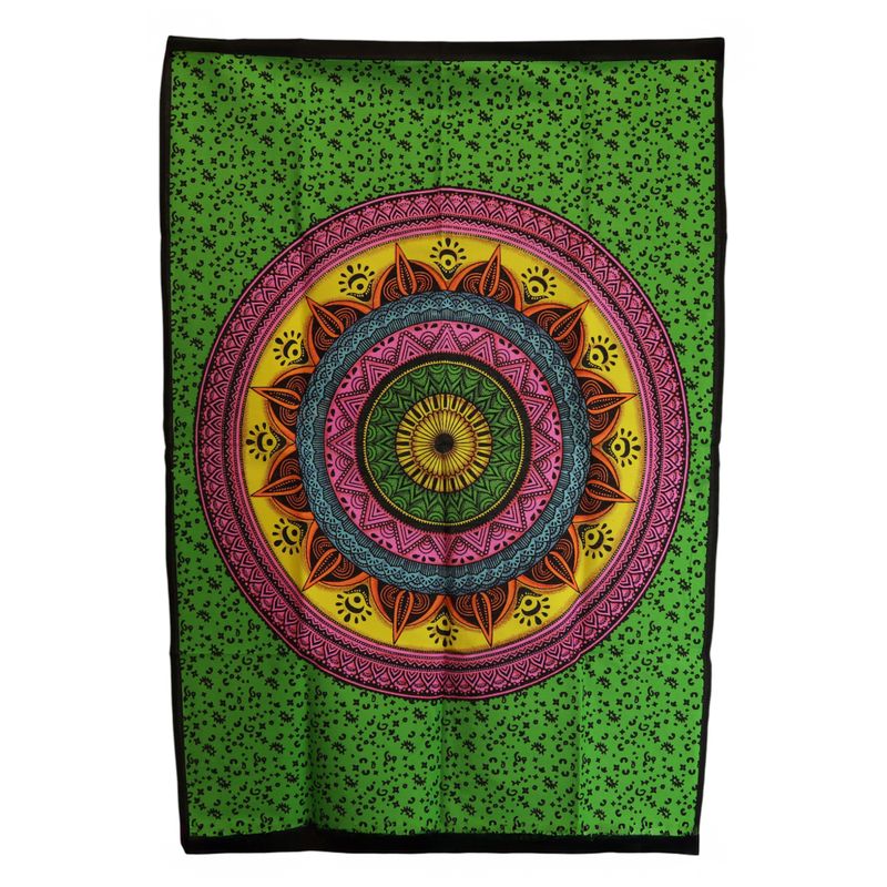 Katoenen Wanddecoratie (70x110cm) - Mandala Levendig
