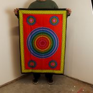 Katoenen Wanddecoratie (70x110cm) - Vijfvoudige Bloem des Levens