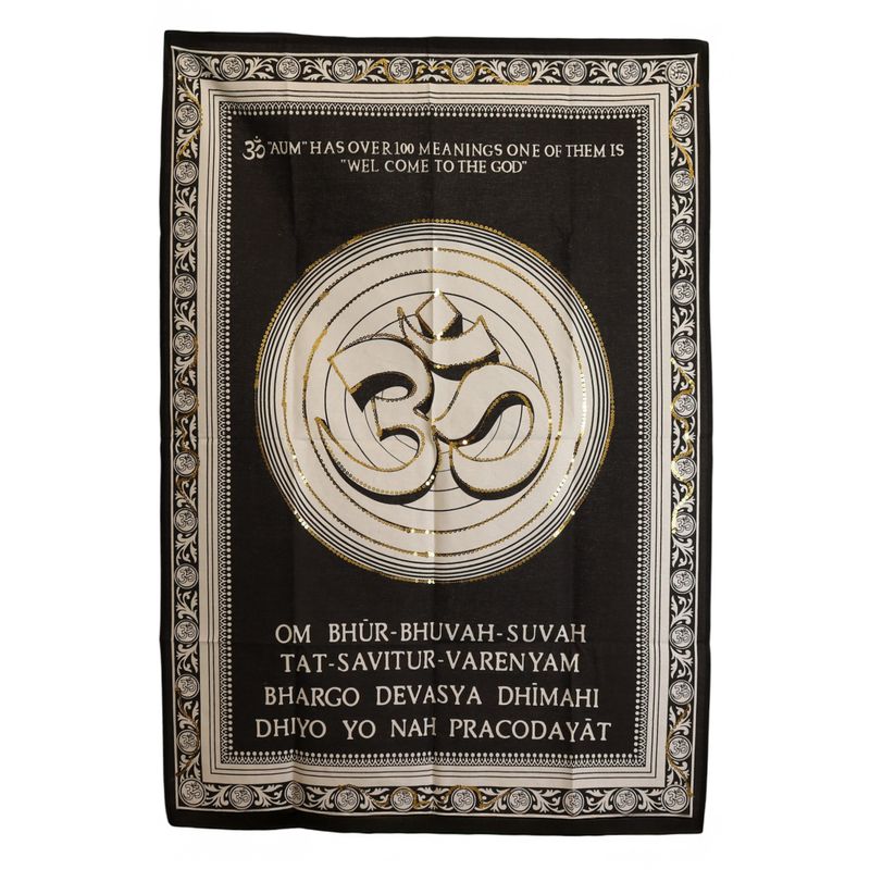 Katoenen Wanddecoratie (70x110cm) - Om – Welkom bij de God
