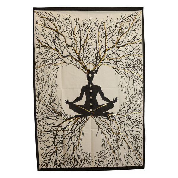 Katoenen Wanddecoratie (70x110cm) - Chakra Aarde Verbinding