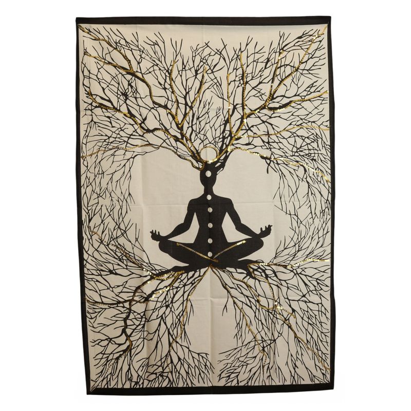 Katoenen Wanddecoratie (70x110cm) - Chakra Aarde Verbinding