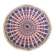 Kleine Mandala Ronde Katoenen Kunst (130cm) - Pauwenpurper