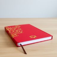 Rood & Goud Welzijnsdagboek – 120 Pagina’s – Mandala & Lotusbloem