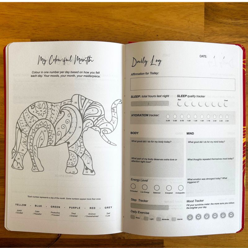 Wit En Roségoud Welzijnsdagboek – 120 Pagina’s – Levensboom