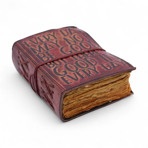 Dik Leren Notitieboekje met Deckled Edge (5×3,5") – Every Day May Not Be Good