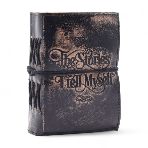 Dik Leren Notitieboekje met Deckled Edge (5×3,5") – The Stories I Tell Myself