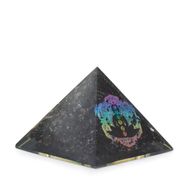 Kleine Organiet Piramide – Chakra Boeddha – Zwarte Toermalijn