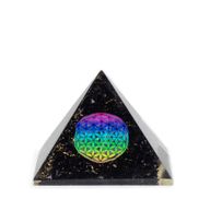Kleine Organiet Piramide – Flower of Life – Zwarte Toermalijn