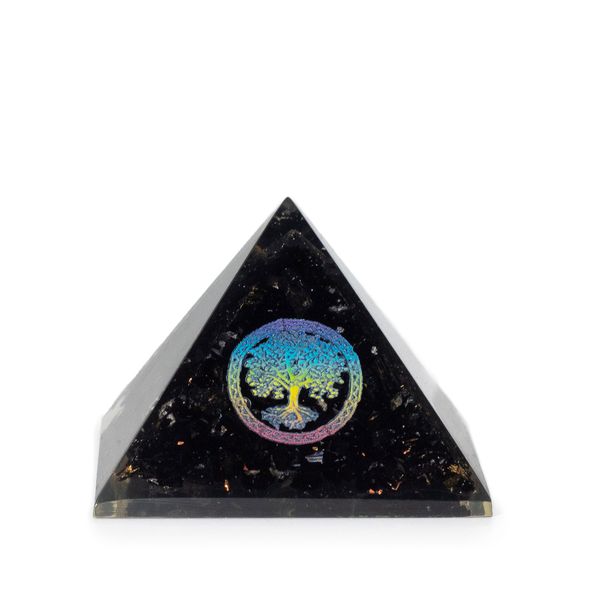 Kleine Organiet Piramide – Tree of Life – Zwarte Toermalijn