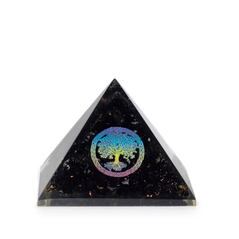 Kleine Organiet Piramide – Tree of Life – Zwarte Toermalijn