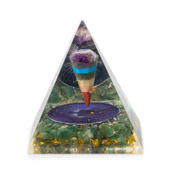 Middelgrote Organiet Piramide – Pendel – Groene Aventurijn