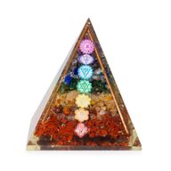 Middelgrote Organiet Piramide – Koperen Staven – 7 Chakra